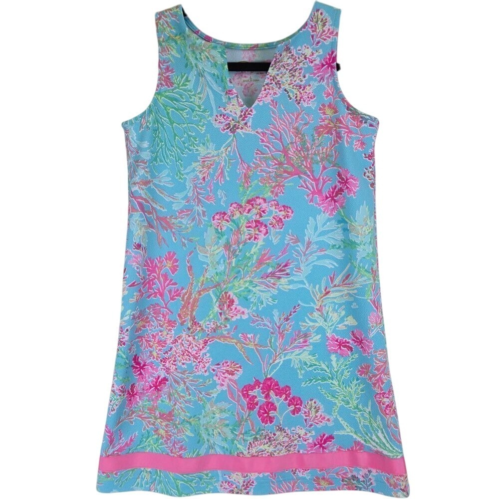 Pappagallo Girls Ella Dress Size Large Pique Coral‎ Vacation Kidcore Floral